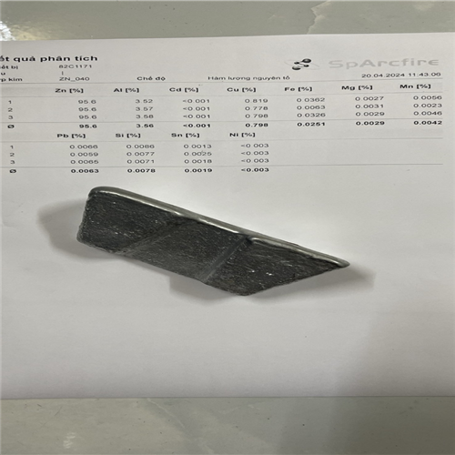 Zinc Ingot 95.6% Orgin Vietnam With FTA